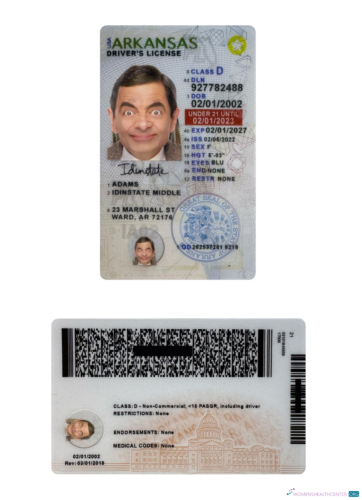 download USA Arkansas under 21 driving license